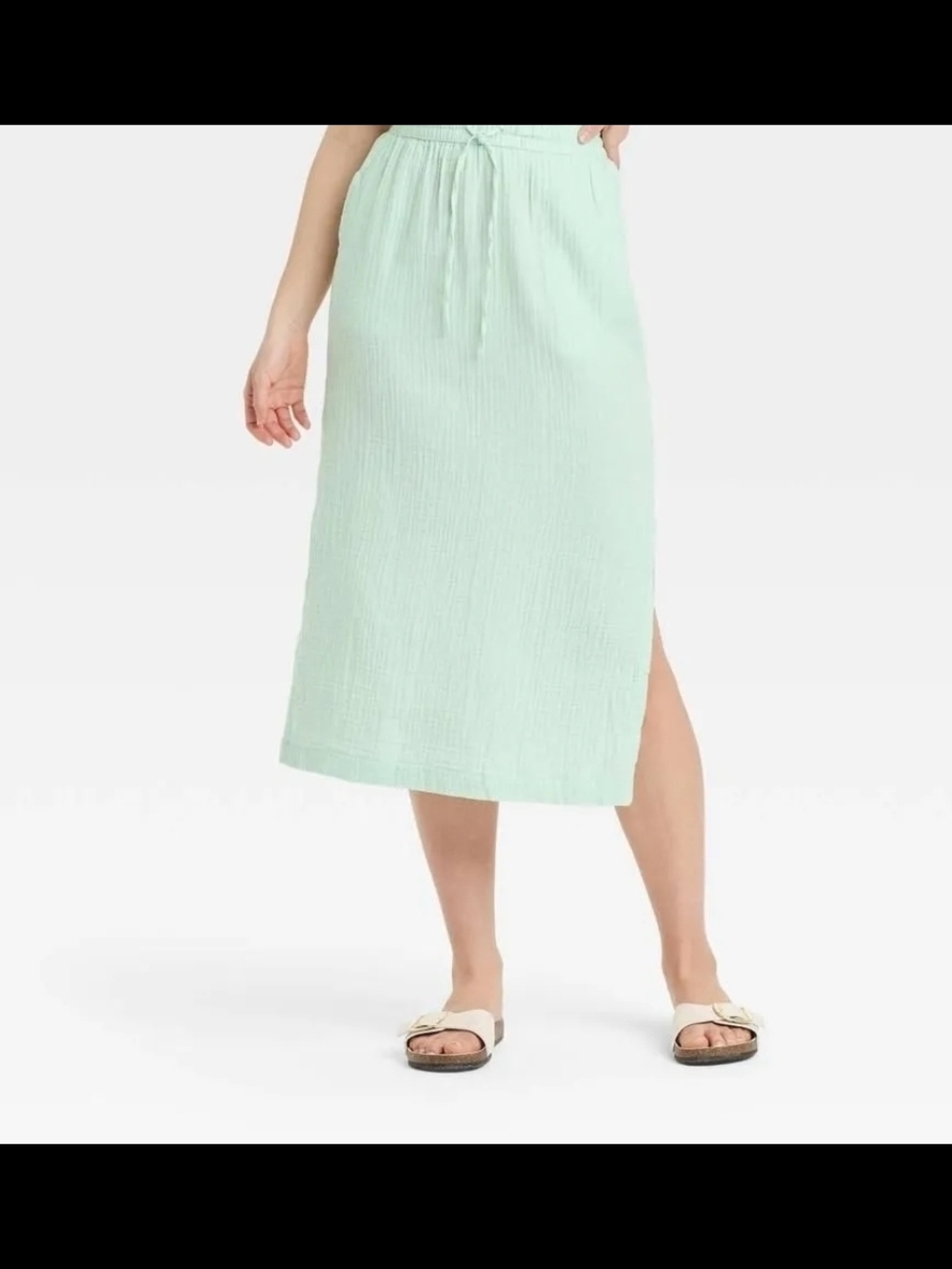 Universal Threads-Target Mint Green Drawstring Midi Skirt
